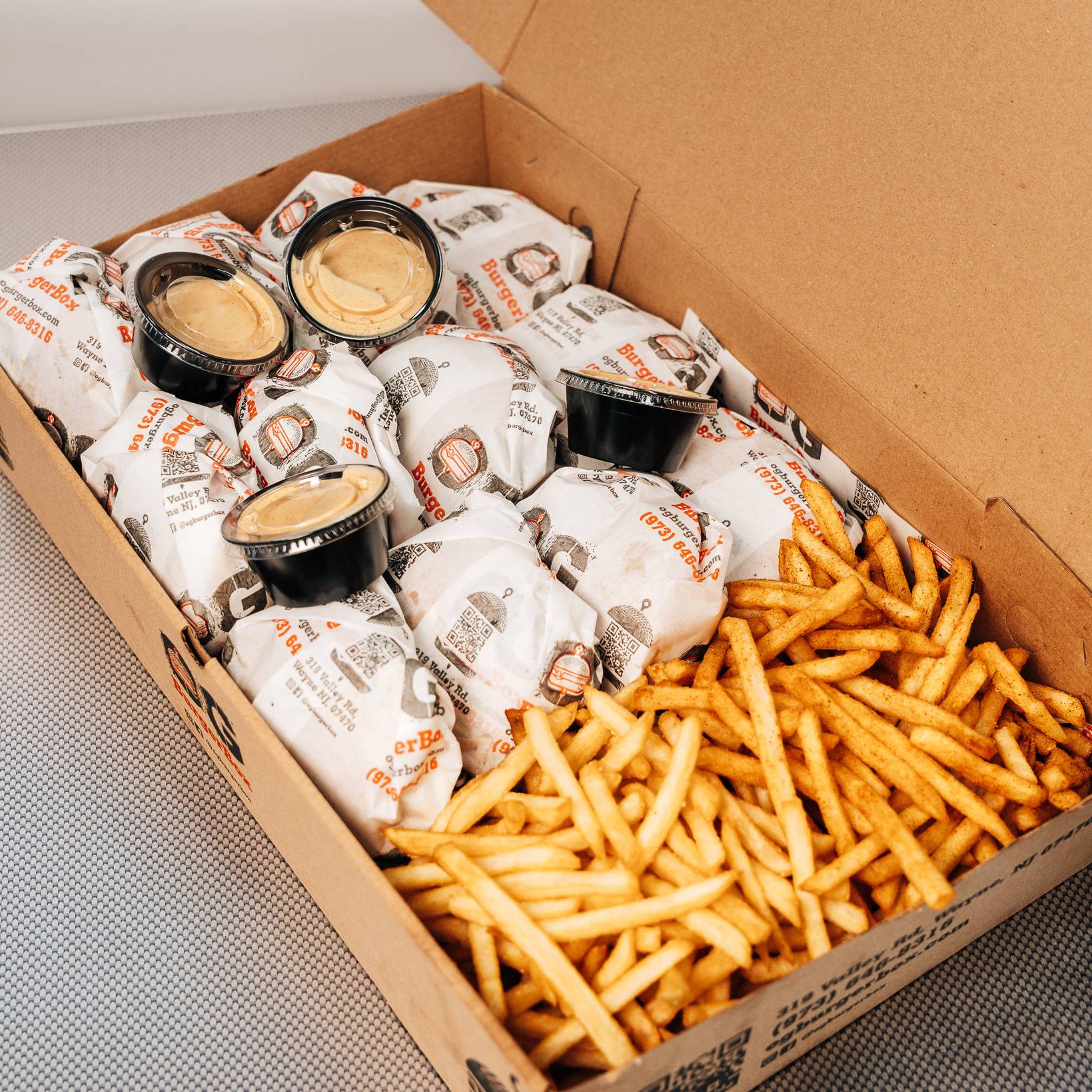 12 Single Burgers w/ French Fries